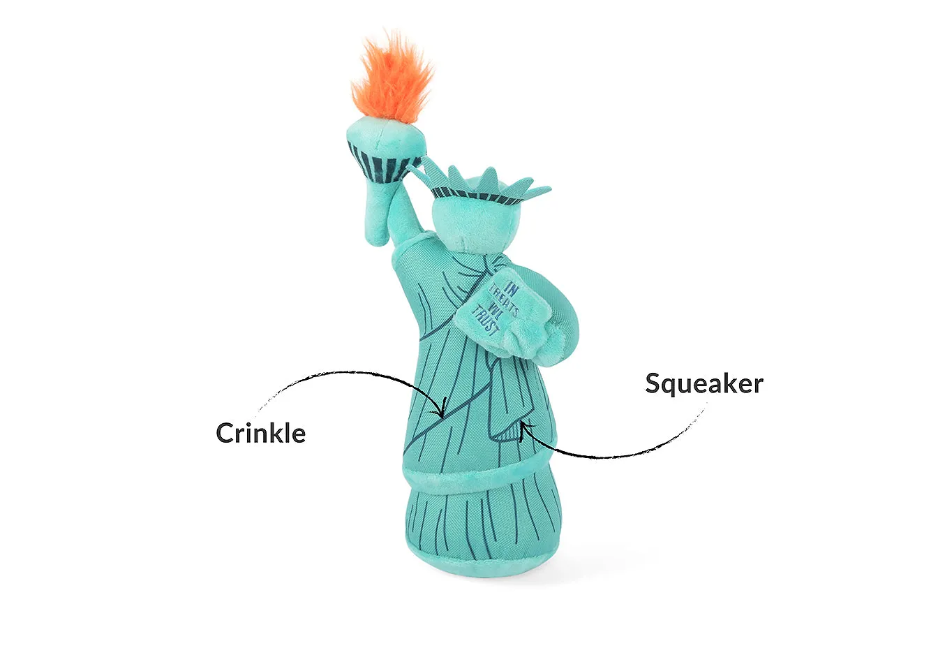 P.L.A.Y. Totally Touristy Statue of Liberty hundleksak blå pip