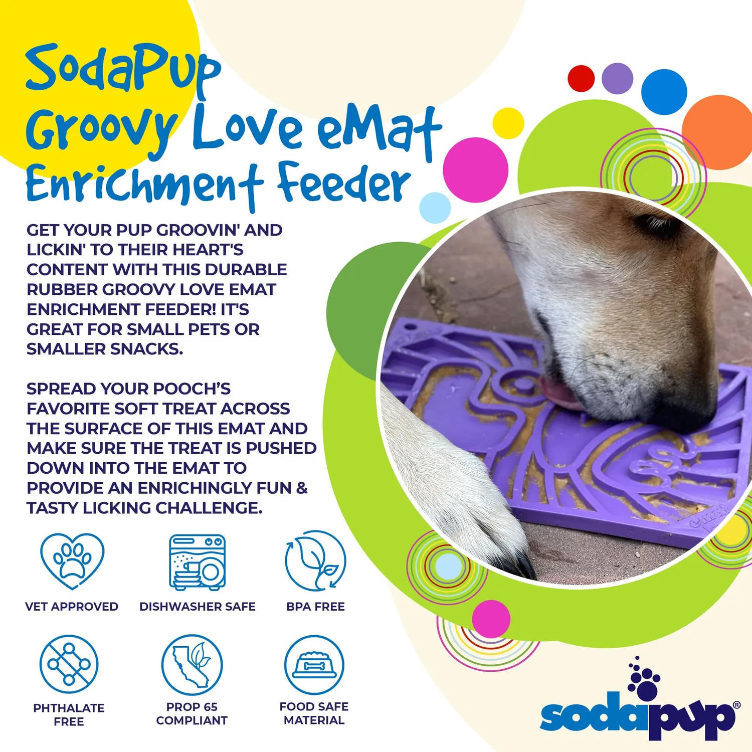 SodaPup Groovy Love slickmatte small lila lugnande