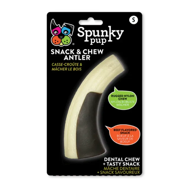 Spunky Pup Snack & Chew tugghorn Medium med nötsmak