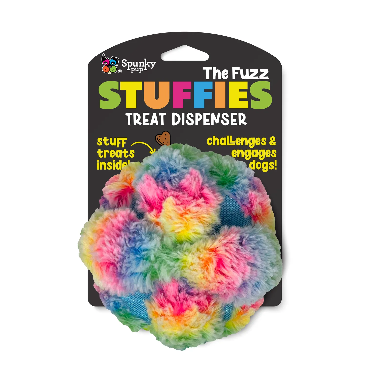 Spunky Pup Stuffies mjukisleksak Tangle Regular med godisfack