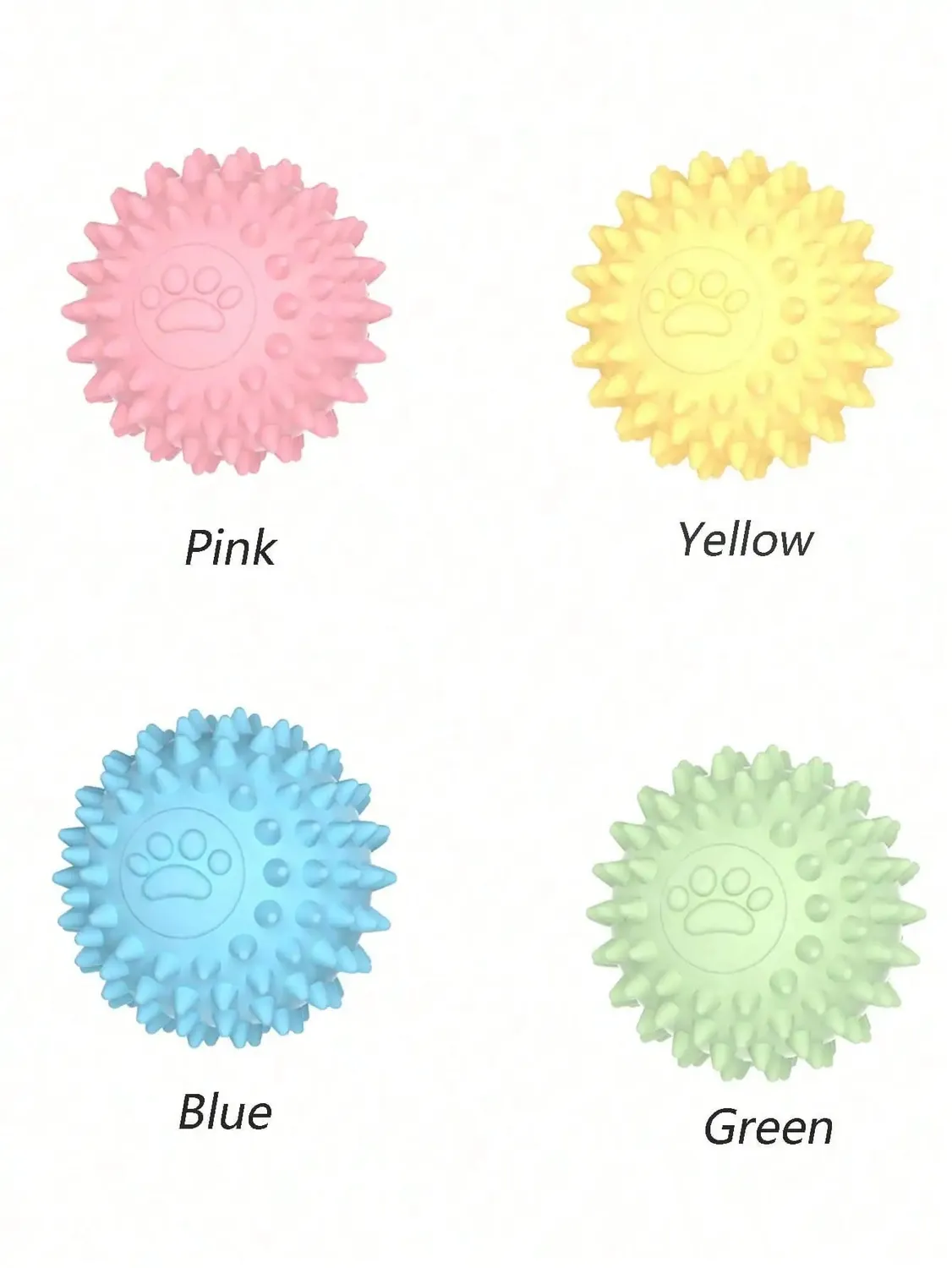 Pawtato Spiky Rubber tuggboll blå 5,5 cm