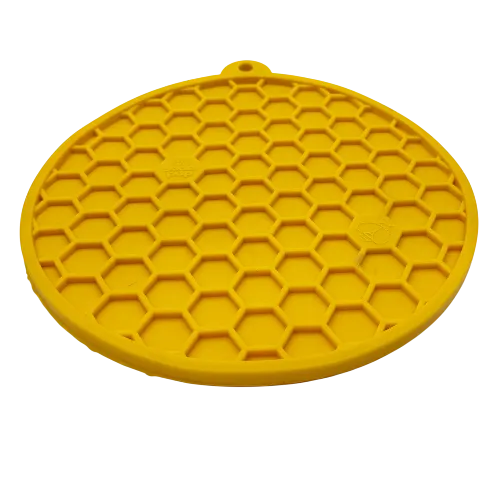 SodaPup Honeycomb slickmatta gul rund sugkopp