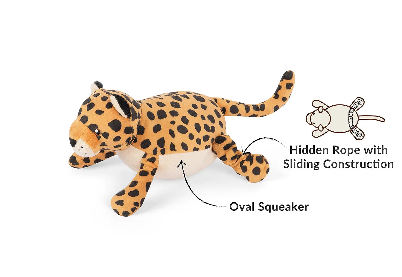 P.L.A.Y. Big Five of Africa Leopard hundleksak stor brun med pip