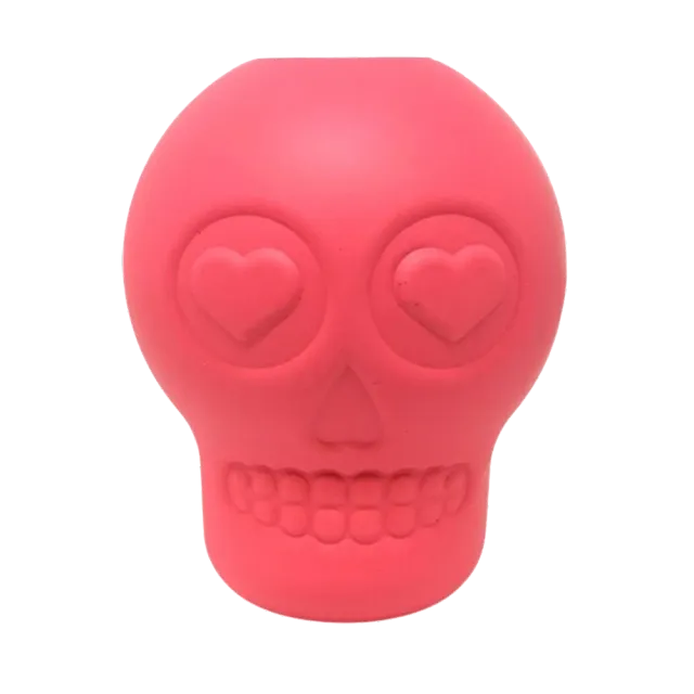 SodaPup Sugar Skull tuggleksak gummi rosa large