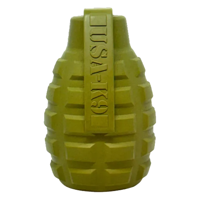 SodaPup USA-K9 Grenade hundleksak large army green slitstark