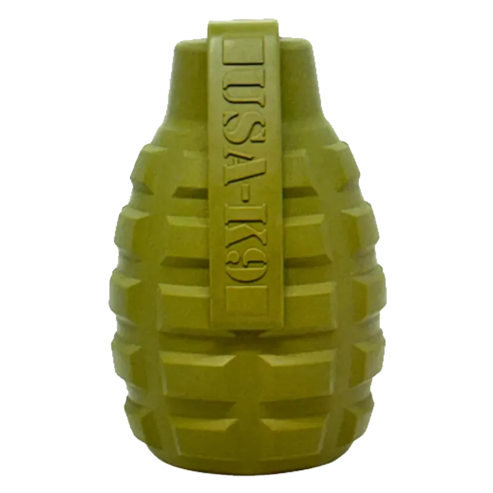 SodaPup USA-K9 Grenade hundleksak large army green slitstark