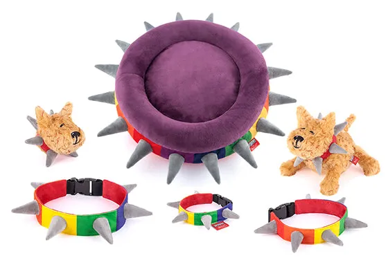 P.L.A.Y. Spiked! Plush Collars mjukt hundhalsband S taggar