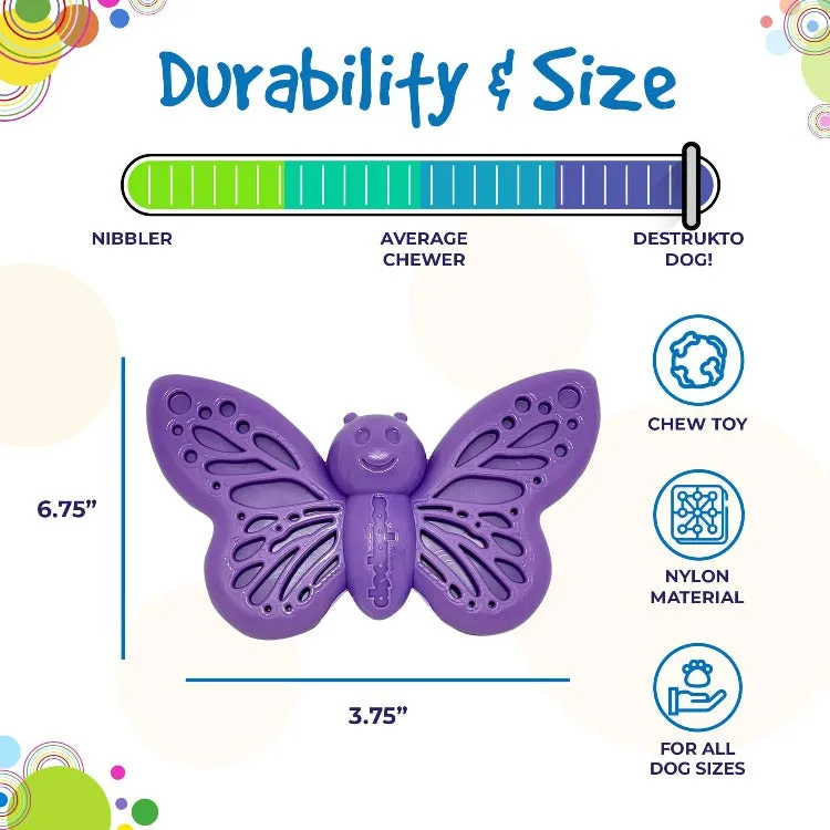 SodaPup Butterfly hundleksak lila nylon