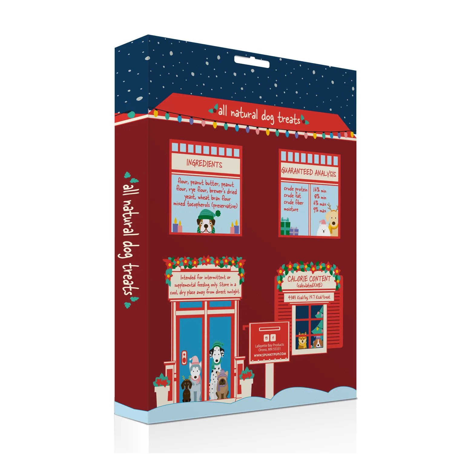Spunky Pup Holiday adventskalender hund 25 luckor jordnöt