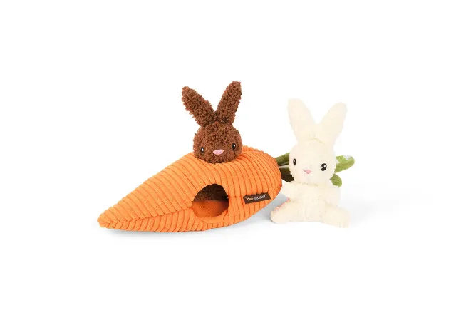 P.L.A.Y. Funny Bunnies hundleksak morot med pip