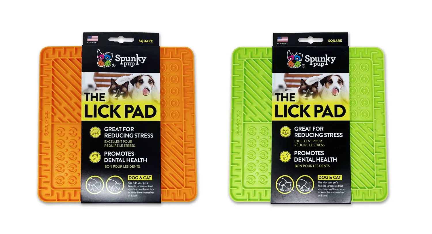 Spunky Pup Lick Pads slickmatta Square orange