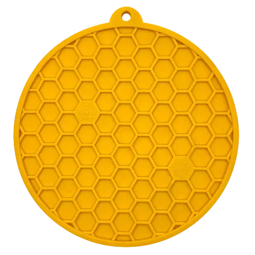 SodaPup Honeycomb slickmatta gul rund sugkopp