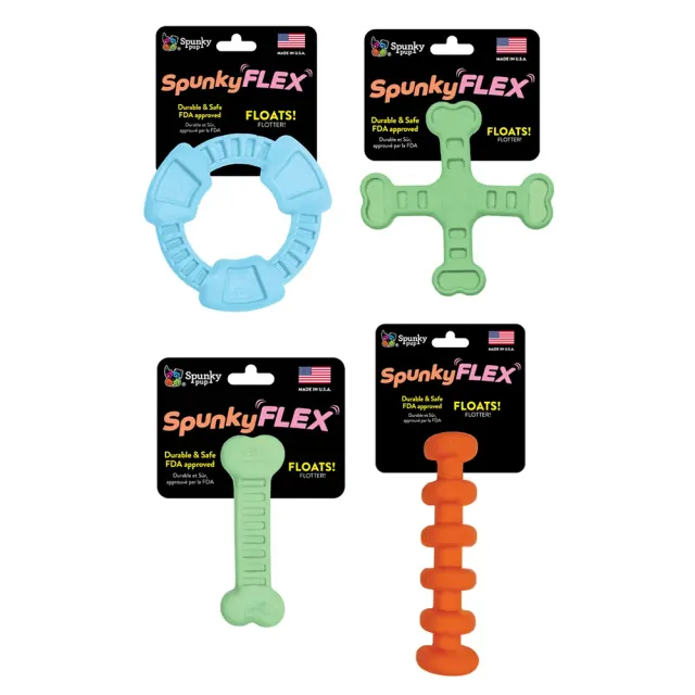 Spunky Pup SpunkyFlex gummileksak ben blå