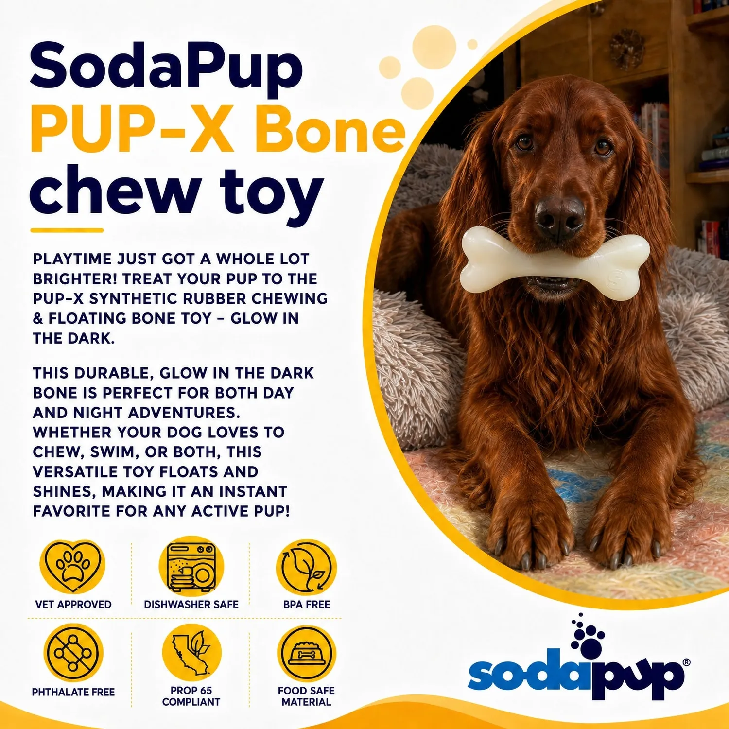 SodaPup PUP-X tuggben large självlysande flytande gummi