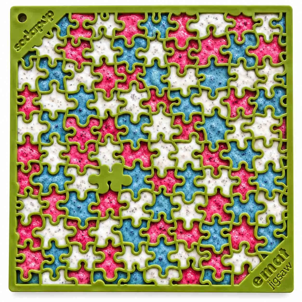 SodaPup Jigsaw slickmatta hund blå lugnande