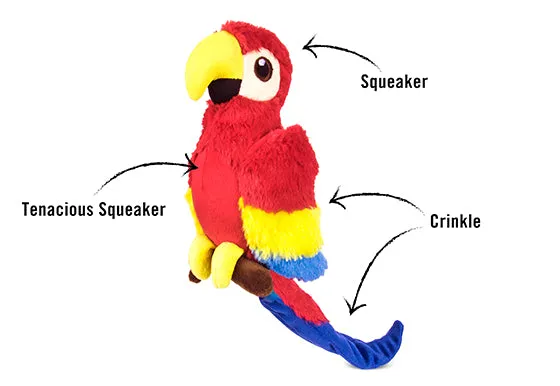P.L.A.Y. Fetching Flock Paula Parrot hundleksak med pip