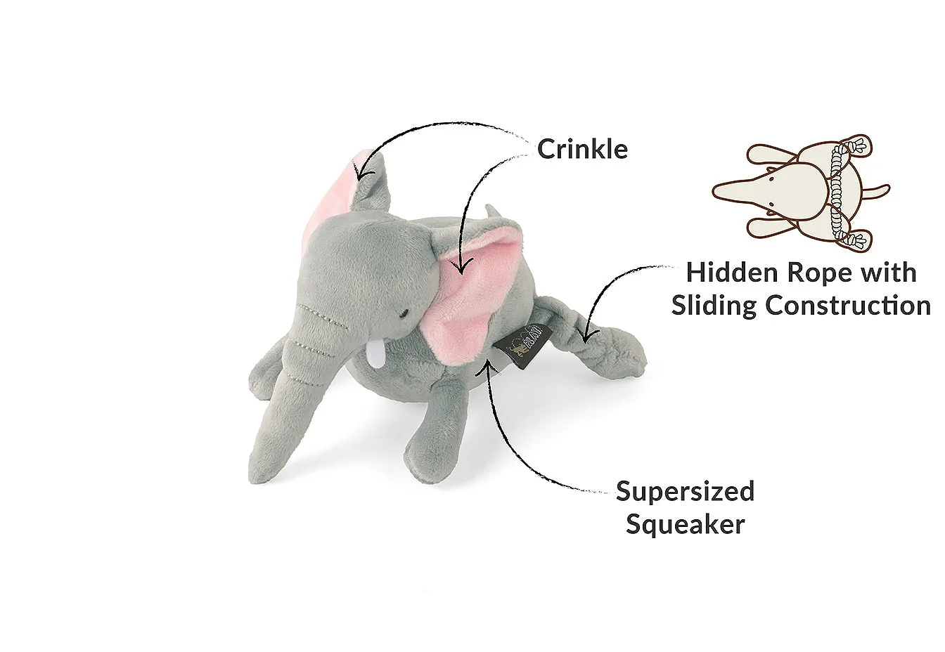 P.L.A.Y. Big Five of Africa Elephant hundleksak mini med pip