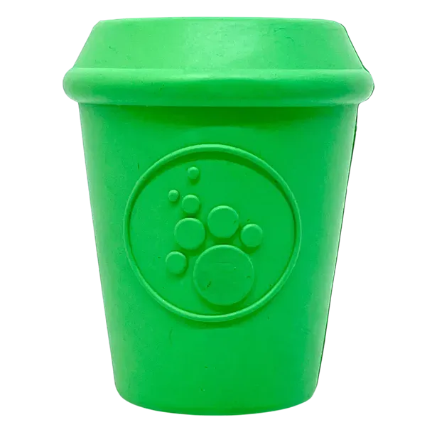 SodaPup Coffee Cup tuggleksak gummi medium grön