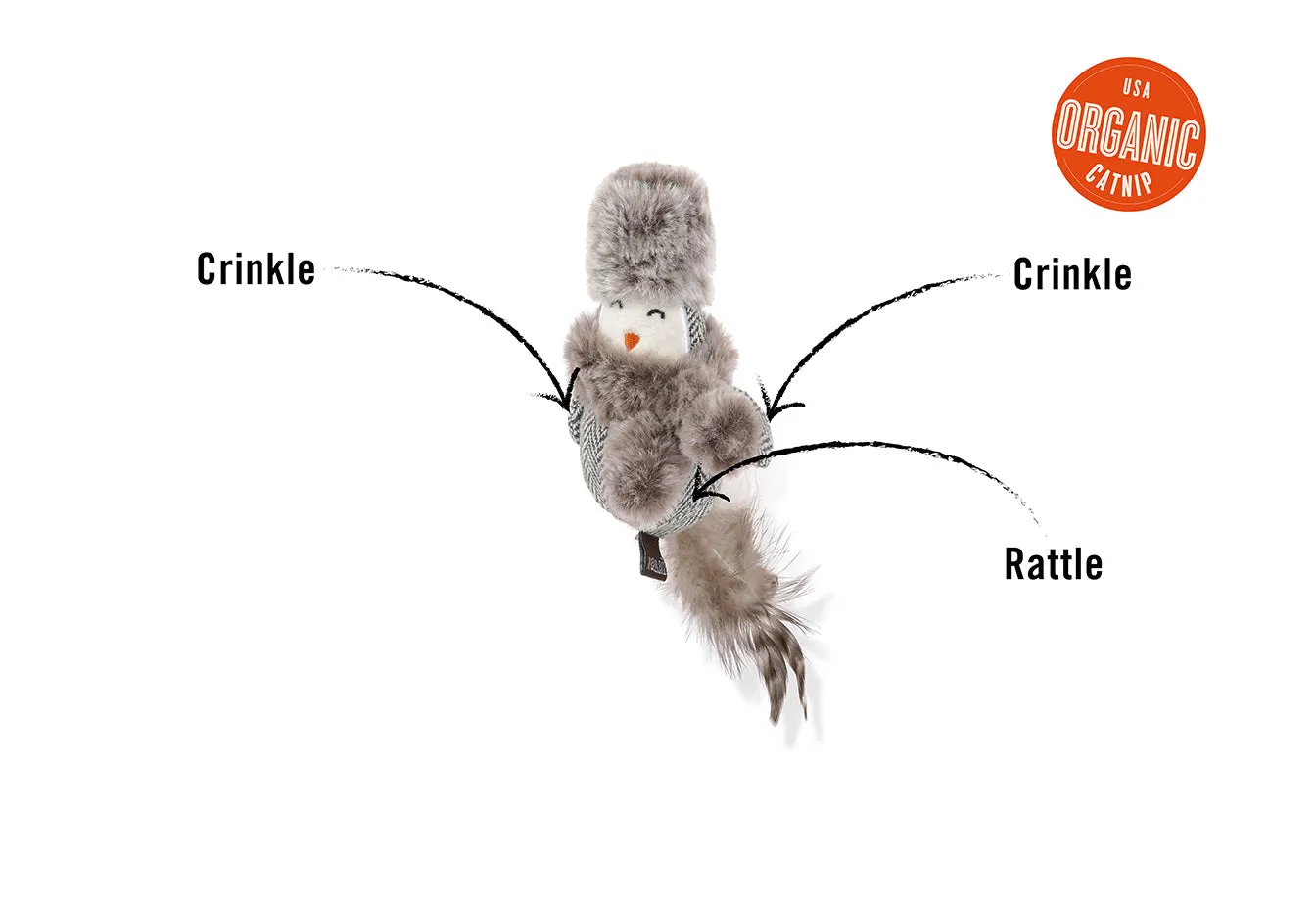 P.L.A.Y. Feline Frenzy Blissful Birdie kattleksak fågel med kattmynta