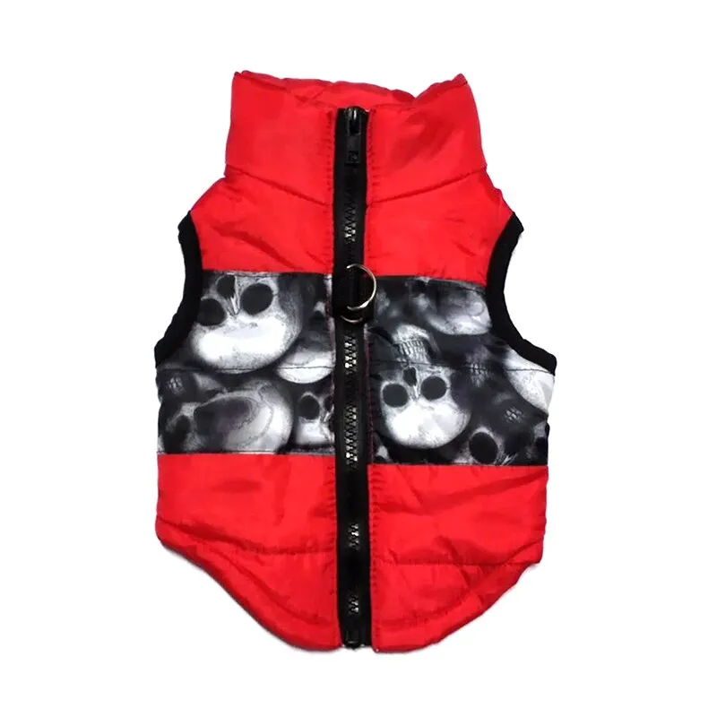 Pawtato Winter Vest hundväst liten röd skalle XS