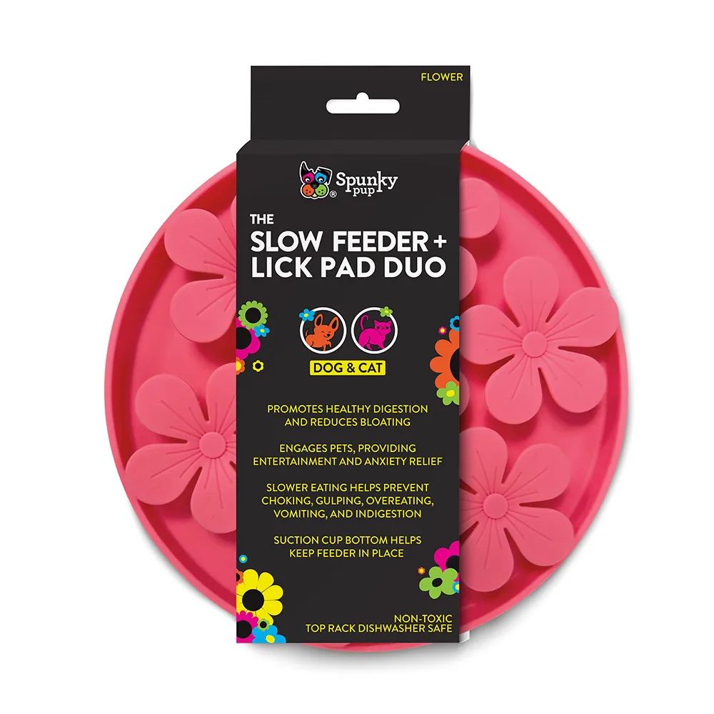 Spunky Pup Slow Feeder slickmatta rosa skål
