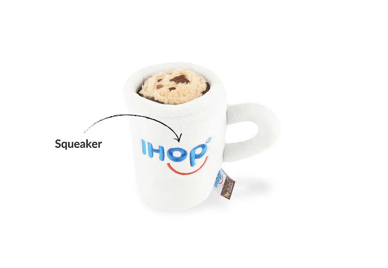 P.L.A.Y. Barking Bean Brew hundleksak vit kaffemugg med pip