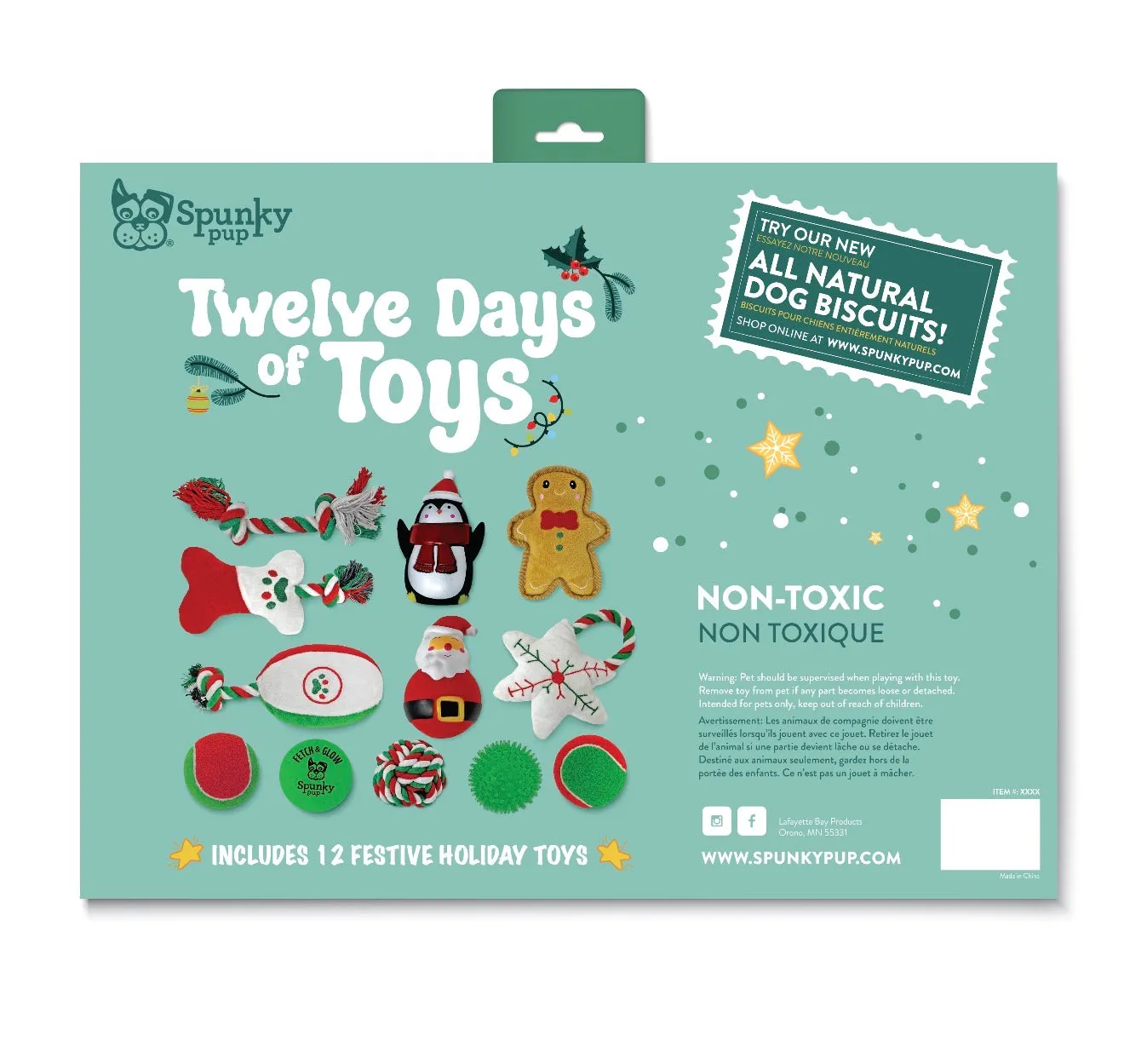 Spunky Pup 12 Days of Toys adventskalender hund 12 luckor
