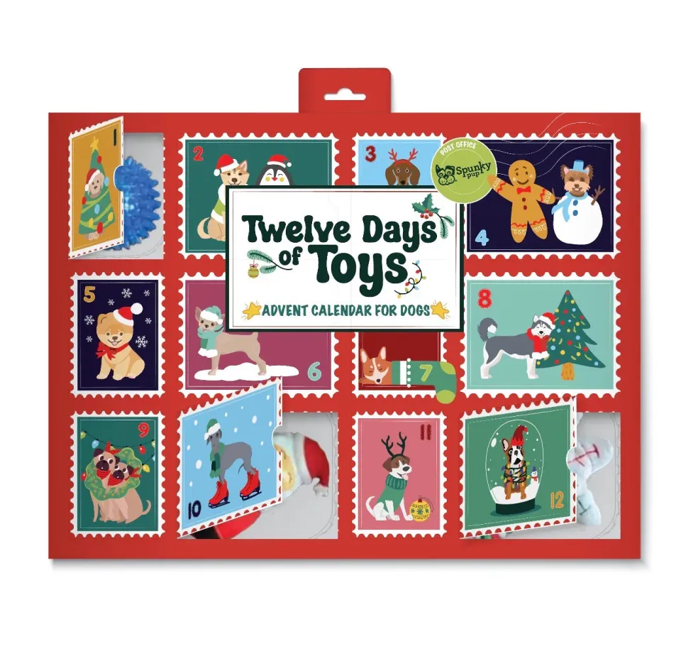Spunky Pup 12 Days of Toys adventskalender hund 12 luckor