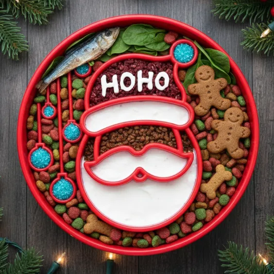 SodaPup Santa eBowl slowfeederskål röd jul långsamt ätande