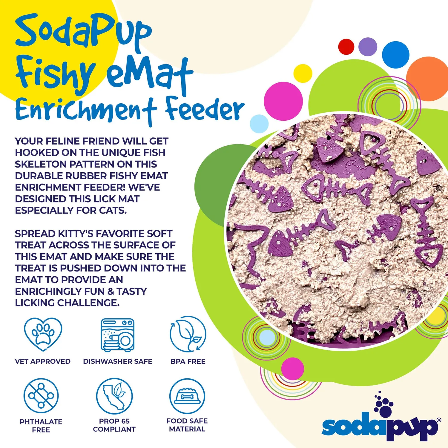 SodaPup Fishy eMat slickmat liten plommon