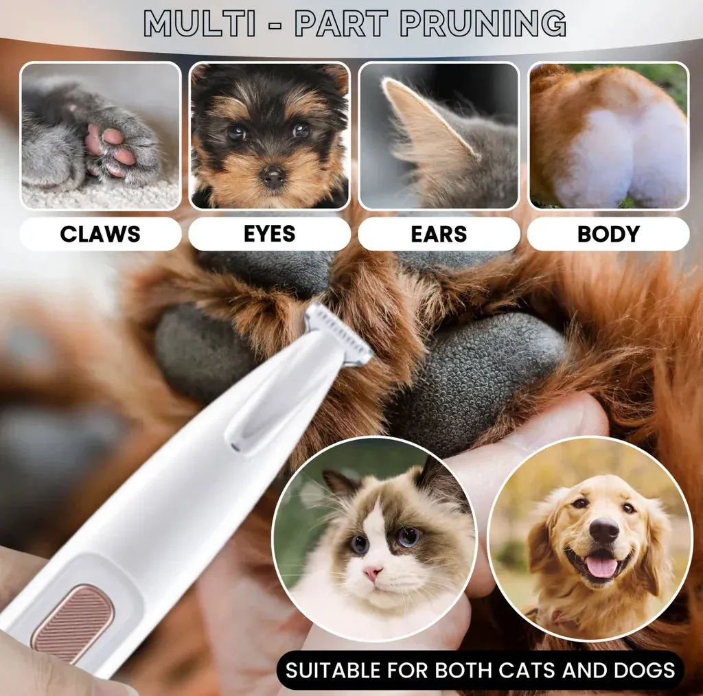 Pawtato tass-trimmer hund vit med LED 18 mm