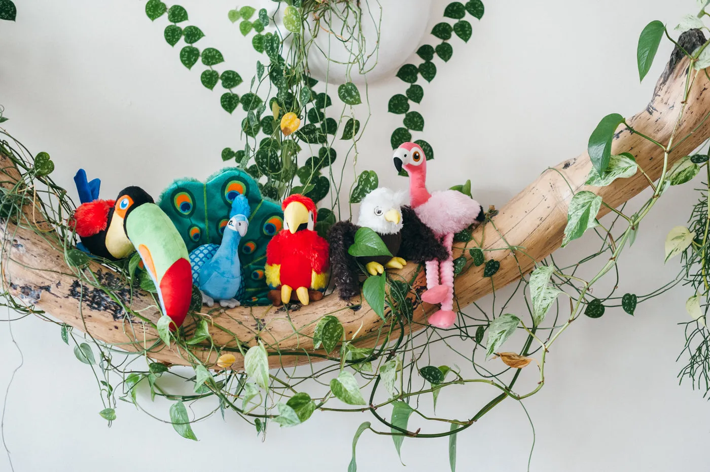 P.L.A.Y. Fetching Flock Collection mjuk hundleksak 5-pack fåglar
