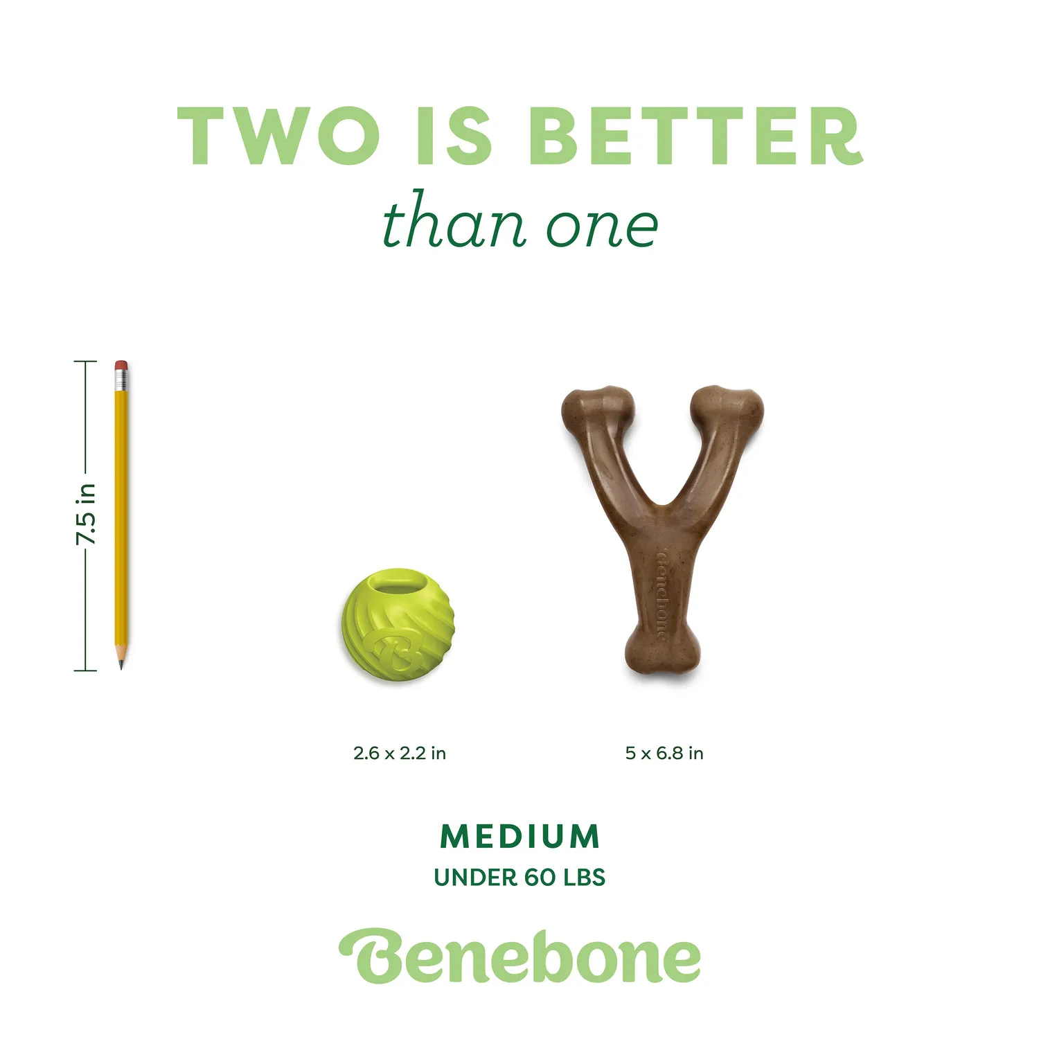 Benebone Chew & Fetch Duo tuggset 2-pack medium
