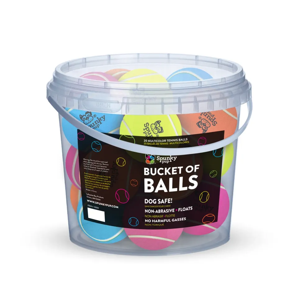 Spunky Pup Tennisbollar hund 24-pack hink med lock
