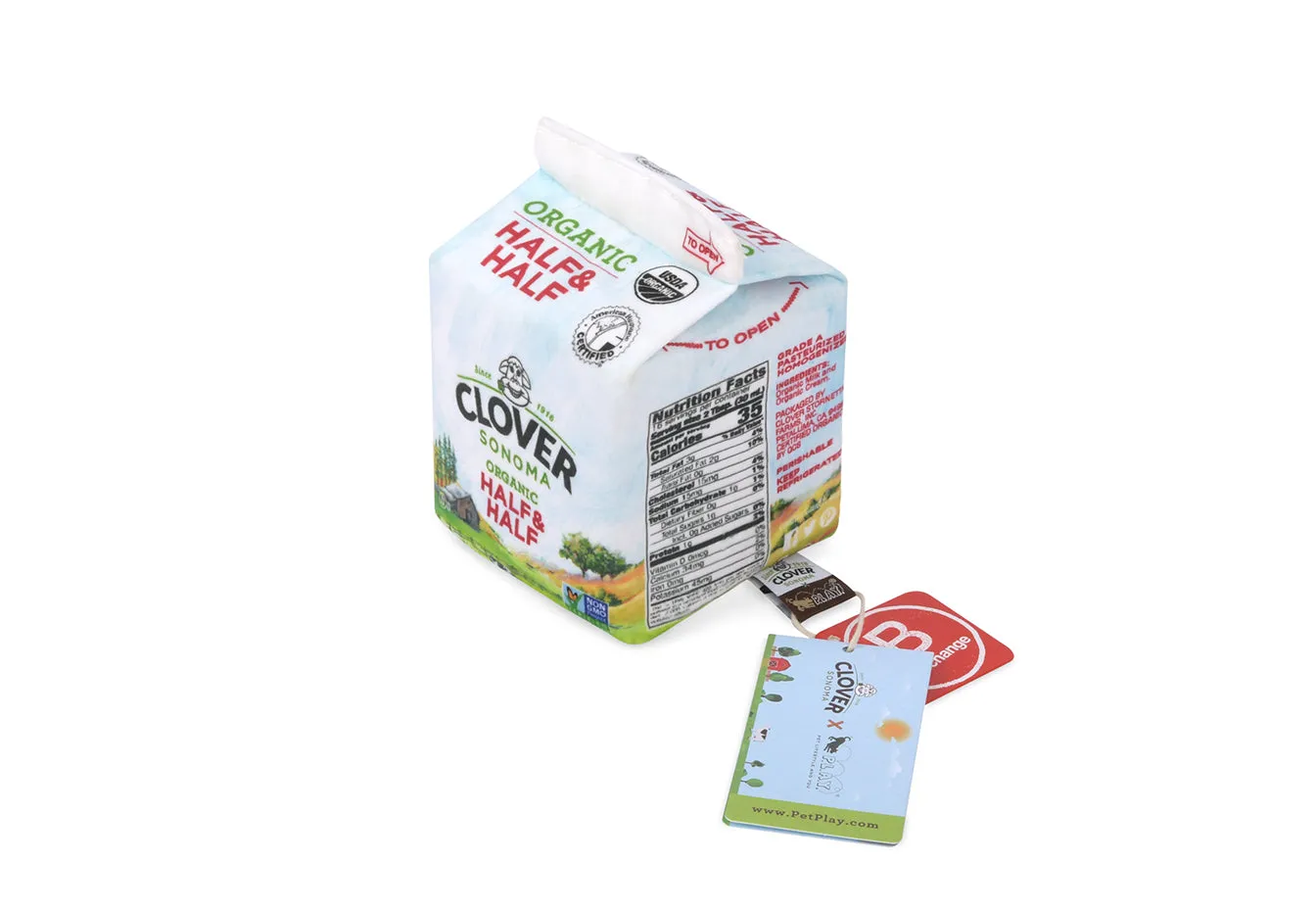P.L.A.Y. Clover Sonoma Canine Carton hundleksak med pip