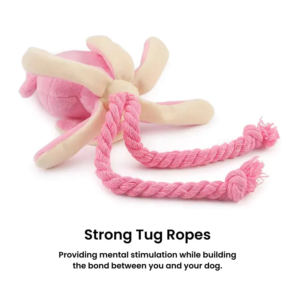 Pawtato Squid mjukisleksak rosa med pip