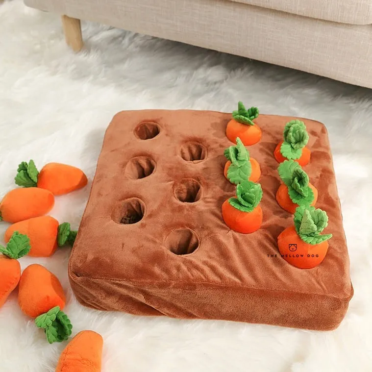 Pawtato Carrot Patch nosaktivering morotsland hundleksak dragkamp