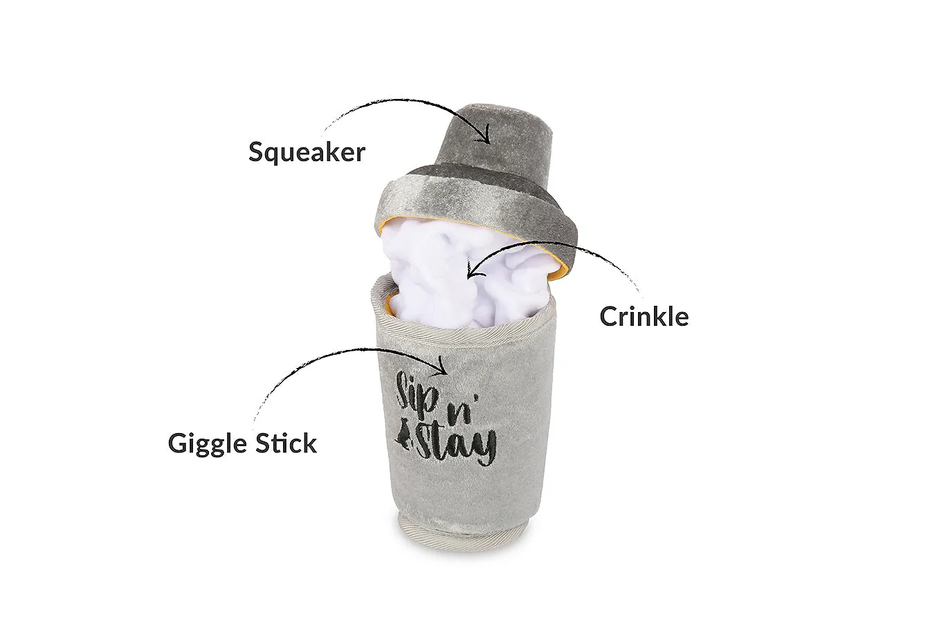 P.L.A.Y. Barktender Dogtail Shaker hundleksak mjuk