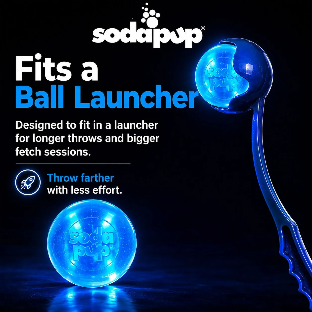 SodaPup Strobe Ball hundboll med ljus flytande