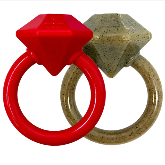 SodaPup Diamond Ring tuggleksak valp nylon röd