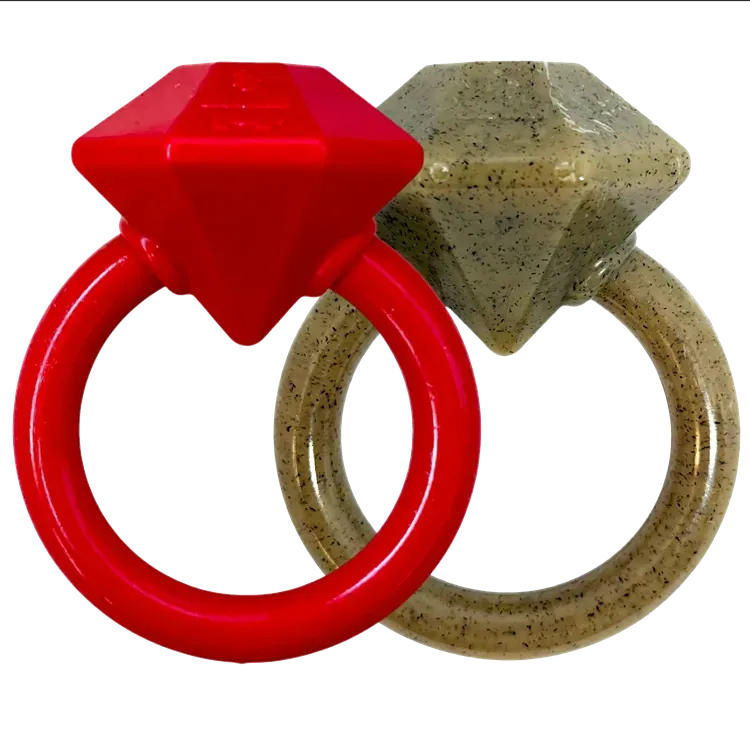 SodaPup Diamond Ring tuggleksak valp nylon röd