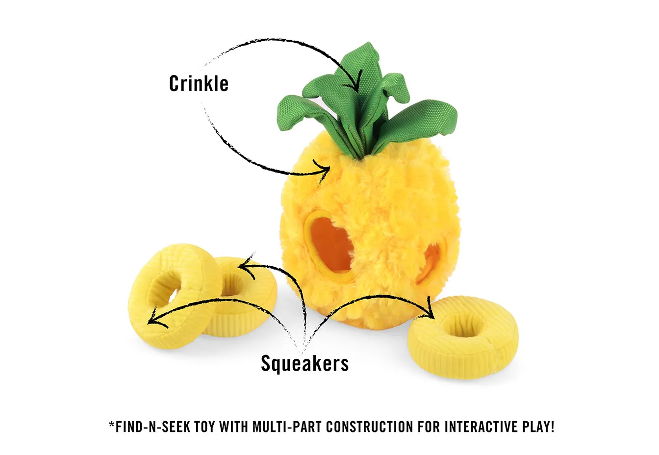 P.L.A.Y. Tropical Paradise Paws Up Pineapple hundleksak gul