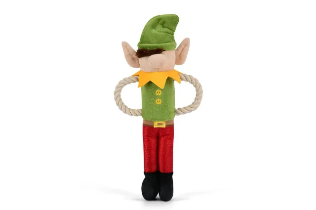 P.L.A.Y. Merry Woofmas Santa's Little Elf-er hundleksak dragkamp
