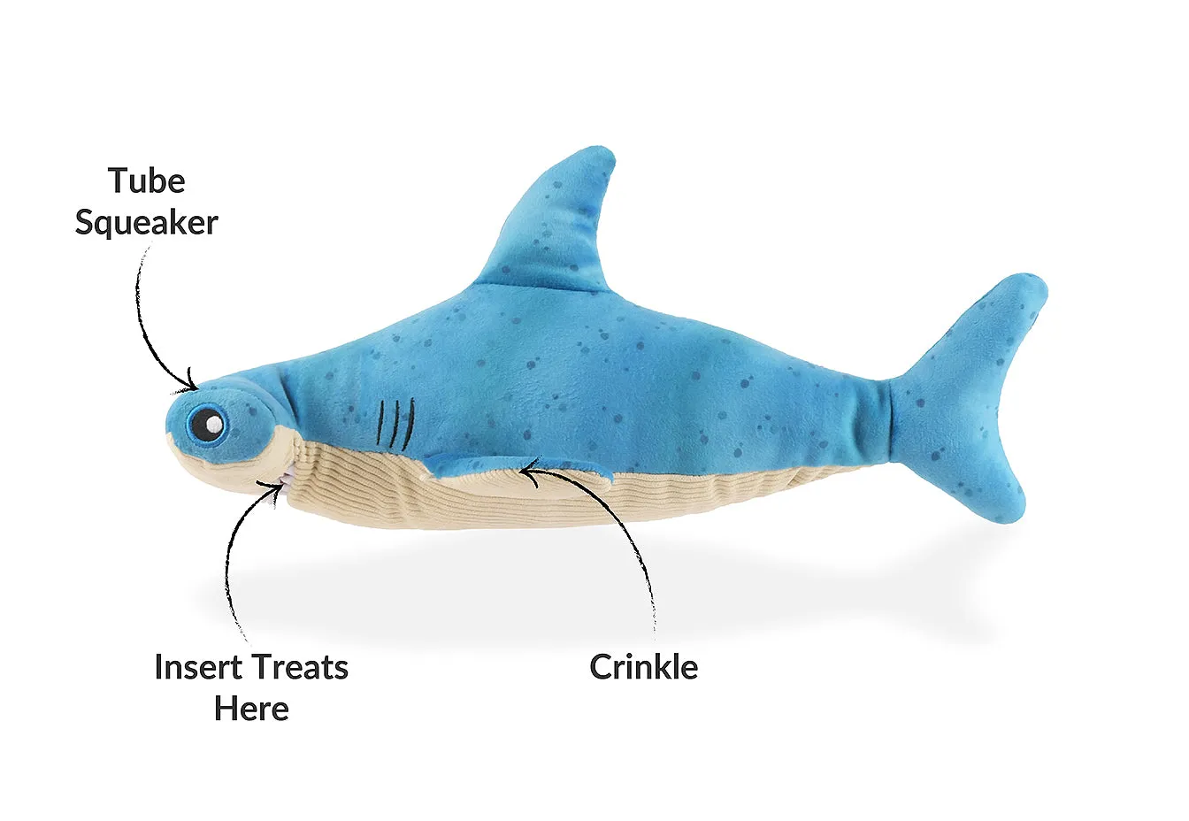 P.L.A.Y. Ocean Buddies Bonk Hammerhead hundleksak med godisficka