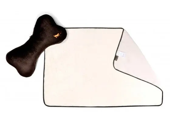 P.L.A.Y. Big Bone benkudde med filt mjuk beige