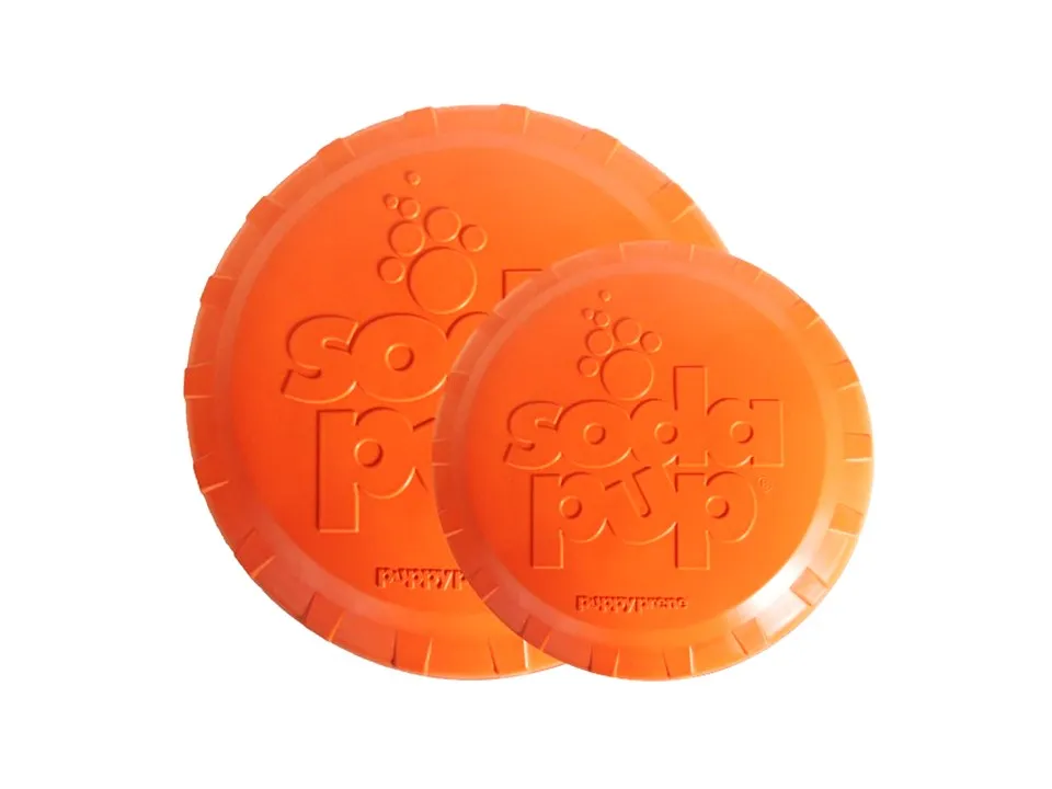 SodaPup Bottle Top Flyer frisbee Large orange naturgummi