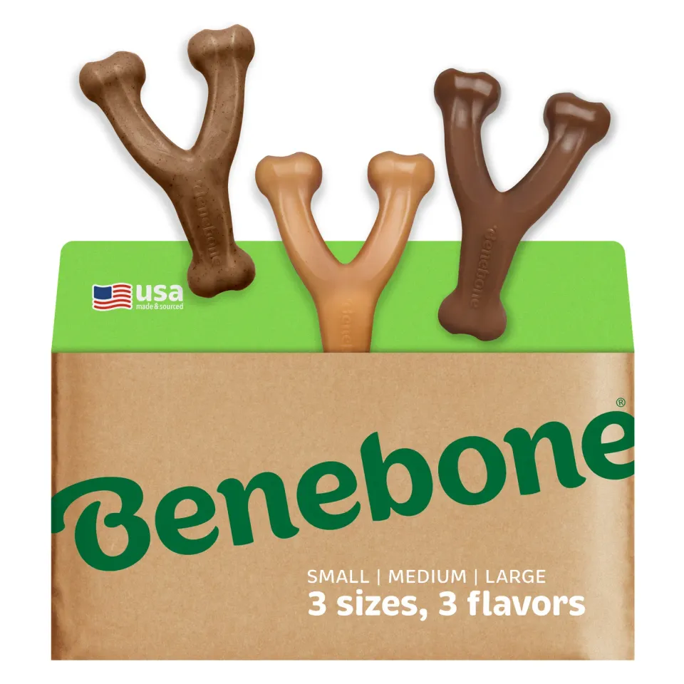 Benebone Wishbone Trio tuggben 3-pack bacon kyckling