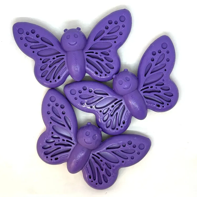 SodaPup Butterfly tuggleksak nylon 3-pack lila tål tugg