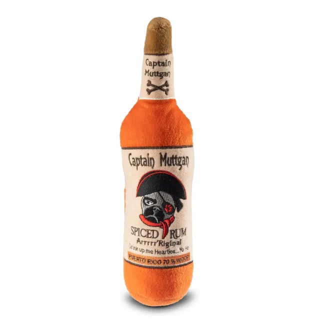 Dog Diggin Designs Captain Muttgan hundleksak flaska mjuk stor