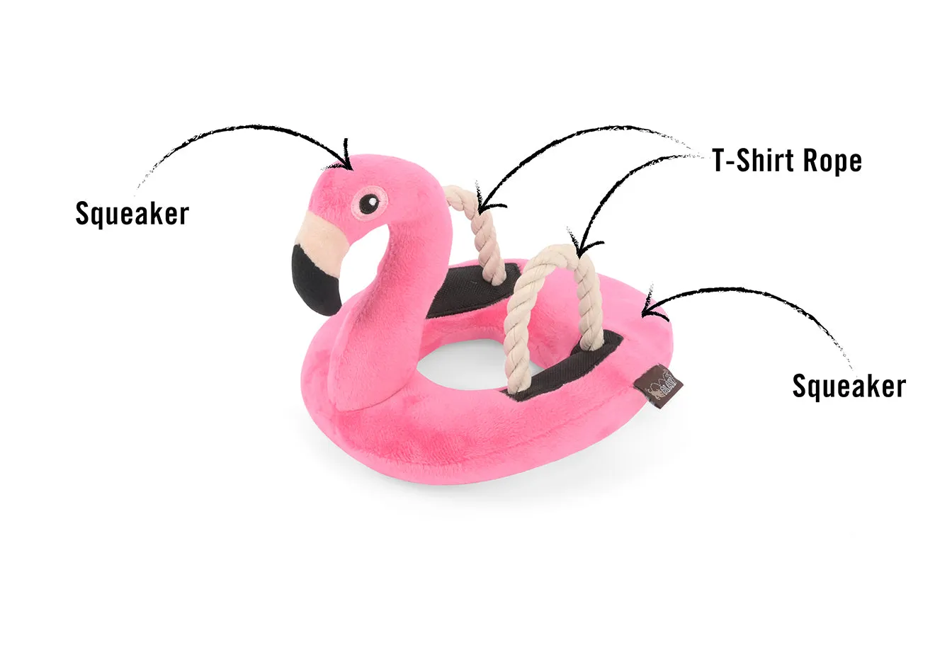 P.L.A.Y. Tropical Paradise Flamingo Float hundleksak rosa mjuk